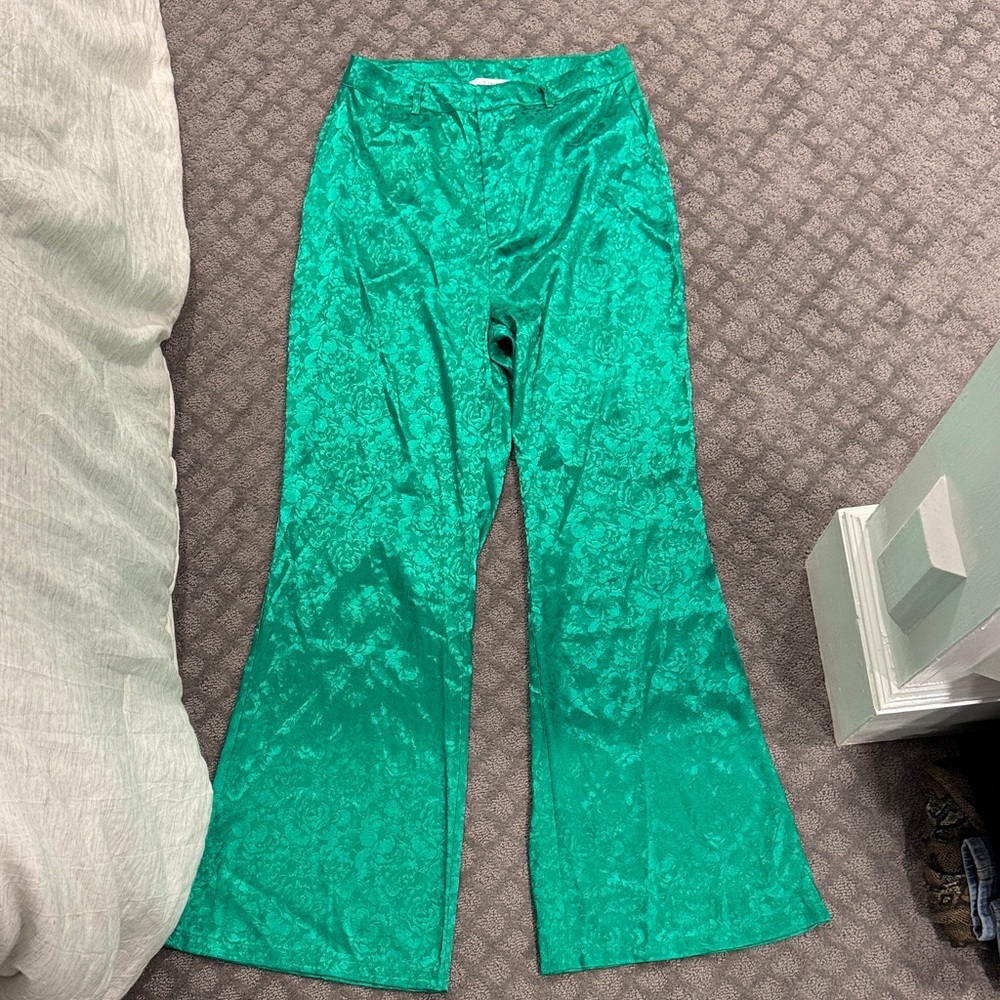 12th Tribe Green Flare Pants